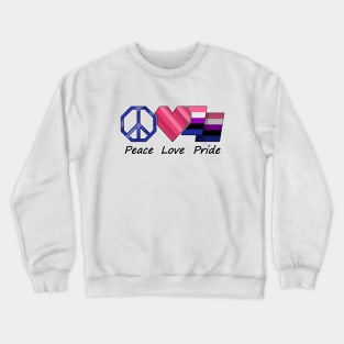 Peace, Love, and Pride design in Gender Fluid pride flag colors Crewneck Sweatshirt